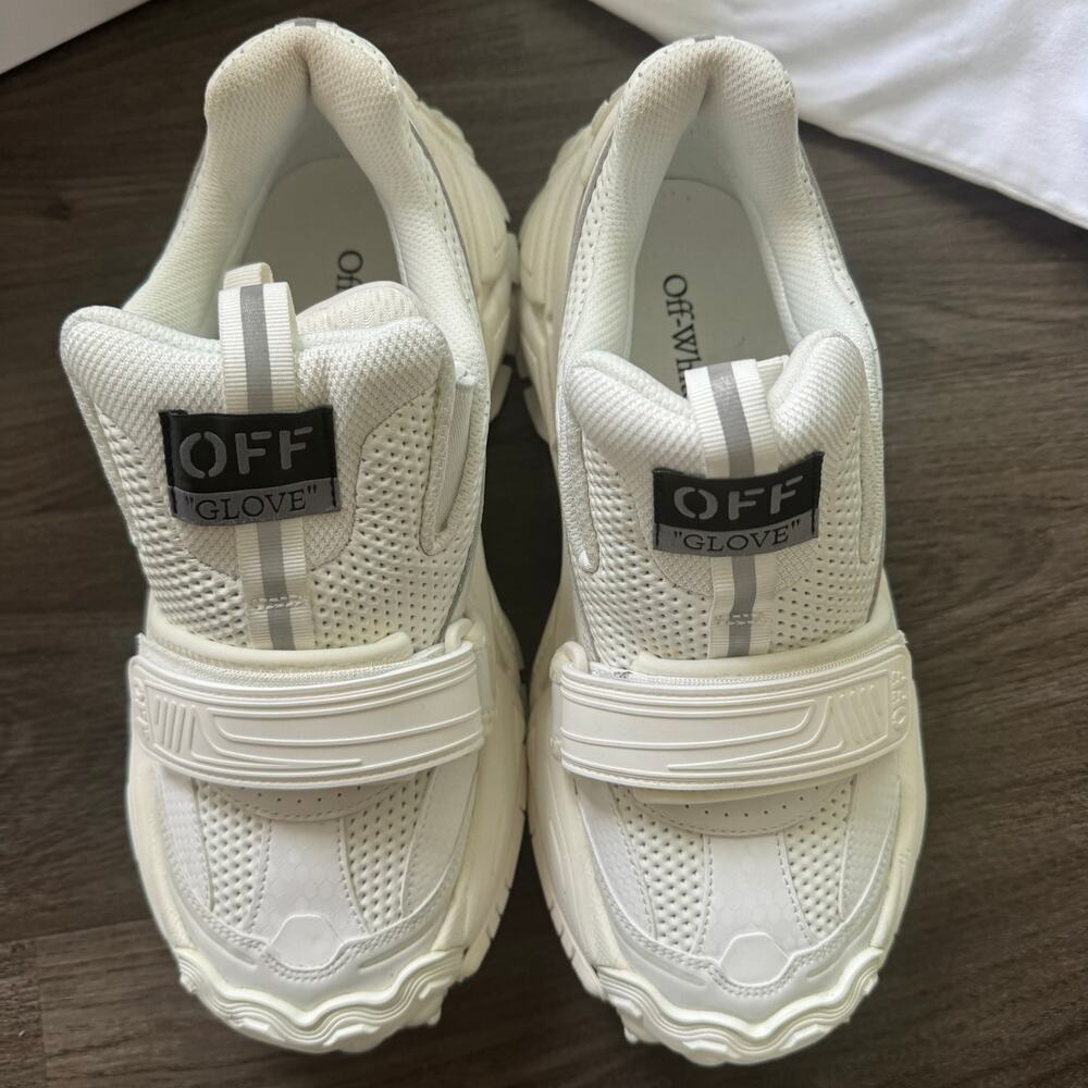 Off-White Glove Round Toe Sneakers Size 40/10 Chunky Authentic Designer - Picture 3 of 10